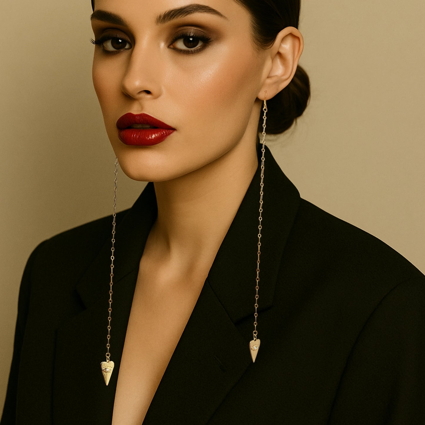 Extra Long Gold Chain Earrings